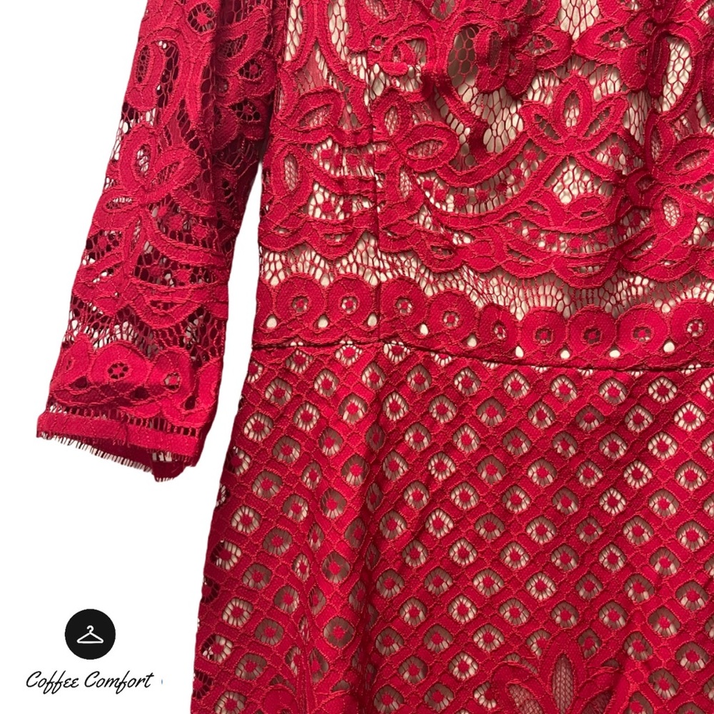 Women's Crochet Lace Fit and Flare Dress | Size 14 - Picture 2 of 5